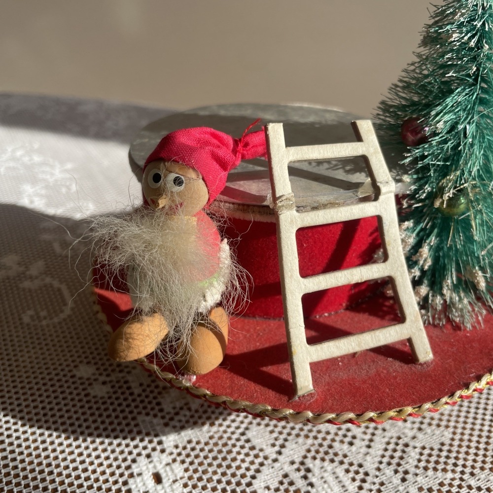 Vintage Musical Christmas Assemblage Stand Pixie Mercury Bead Bottle Tree Japan - Picture 2 of 16